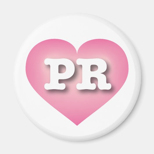 Puerto Rico Pink Fade Heart - I Liebe PR Magnet (Vorne)