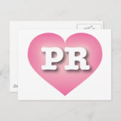 Puerto Rico Pink Fade Heart - I Liebe PR Postkarte (Vorne/Hinten)