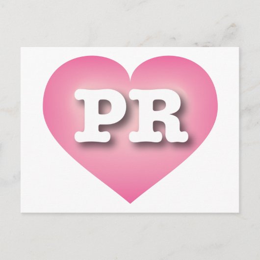 Puerto Rico Pink Fade Heart - I Liebe PR Postkarte (Vorderseite)