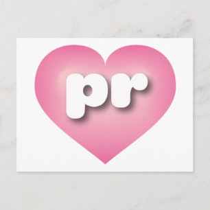 Puerto Rico Pink Fade Heart - I Liebe PR Postkarte