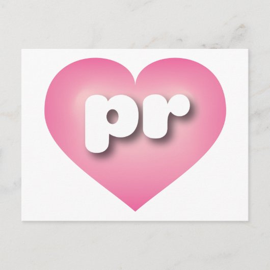 Puerto Rico Pink Fade Heart - I Liebe PR Postkarte (Vorderseite)