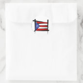 Puerto Rico Pinselflagge Runder Aufkleber (Tasche)
