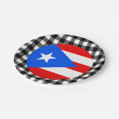 Puerto Rico Plate, Büffel kariert, Puerto Rico Fla Pappteller (Schrägansicht)