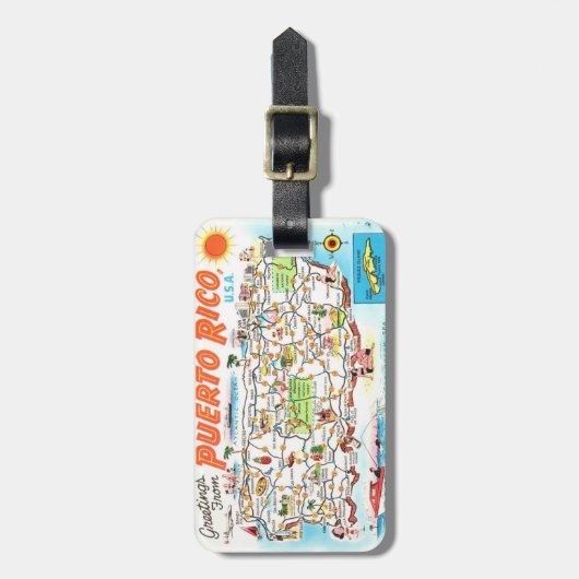 Puerto Rico Postcard Gepäckträger Tag Gepäckanhänger (Vorderseite vertikal)