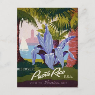 Puerto Rico Postcard im Vintagen Stil Postkarte