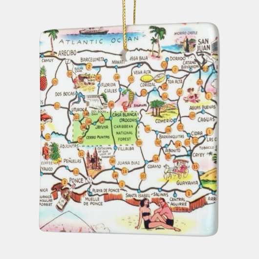 Puerto Rico Postcard Keramik Ornament Obelisk (Links)