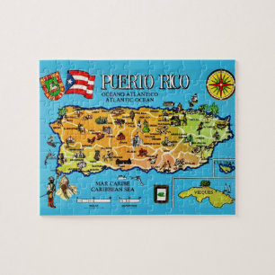 Puerto Rico Postkarten-Kartenpuzzle Puzzle