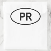 Puerto Rico "PR" Ovaler Aufkleber (Tasche)