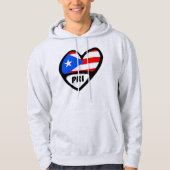Puerto Rico PRI Herzenflagge Hoodie (Vorderseite)