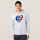 Puerto Rico PRI Herzenflagge Hoodie (Vorne ganz)