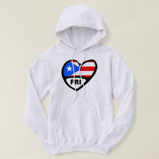 Puerto Rico PRI Herzenflagge Hoodie (Design vorne)