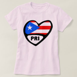 Puerto Rico PRI Herzenflagge T-Shirt