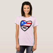 Puerto Rico PRI Herzenflagge T-Shirt (Vorne ganz)