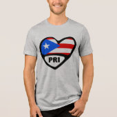 Puerto Rico PRI Herzenflagge Tri-Blend Shirt (Vorderseite)