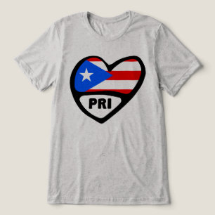 Puerto Rico PRI Herzenflagge Tri-Blend Shirt
