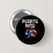 Puerto Rico Pride - Vintage Boxhandschuhe Button (Vorne & Hinten)