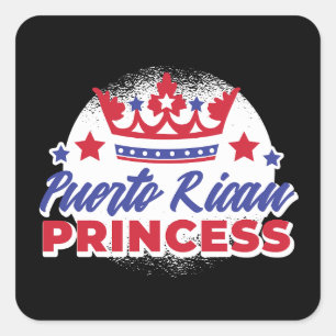Puerto-Rico-Prinzessin Niedlich Boricua Girl Pride Quadratischer Aufkleber
