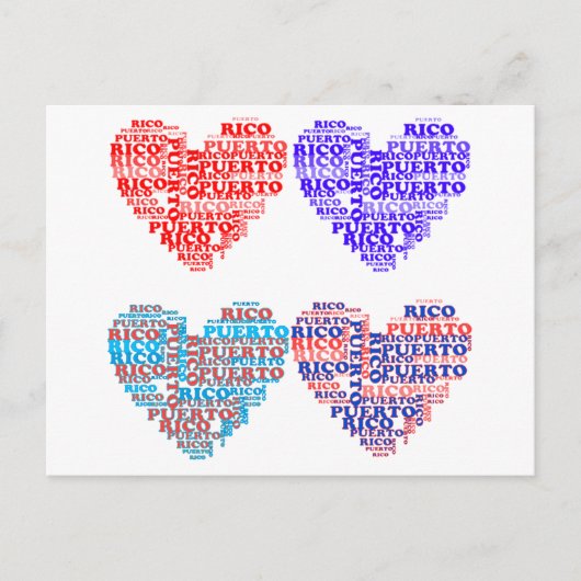 Puerto Rico Produkte für Herz Postkarte (Vorderseite)