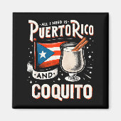 Puerto Rico Puerto Rican Eggnog Christmas Rum Coqu Magnet (Vorne)
