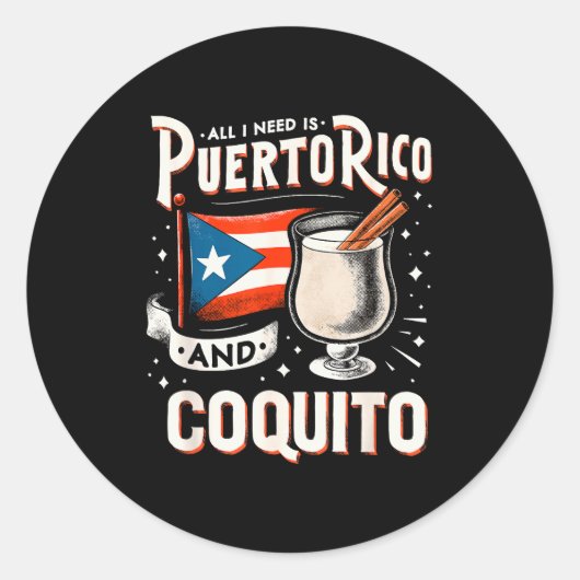 Puerto Rico Puerto Rican Eggnog Christmas Rum Coqu Runder Aufkleber (Vorderseite)