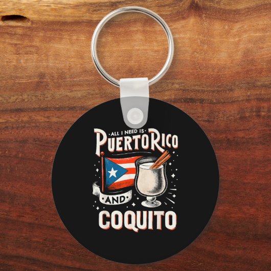 Puerto Rico Puerto Rican Eggnog Christmas Rum Coqu Schlüsselanhänger (Vorderseite)