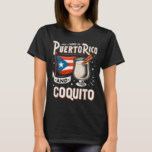 Puerto Rico Puerto Rican Eggnog Christmas Rum Coqu T-Shirt (Vorderseite)