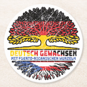 Puerto Rico puerto-ricanisch Deutsch Deutschland Runder Pappuntersetzer