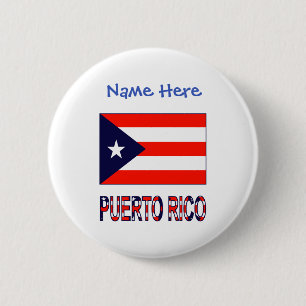 Puerto Rico puerto-ricanische Flagge Blau Personal Button