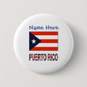 Puerto Rico Puerto Rico Flag Blau Personalisierung Button (Vorderseite)
