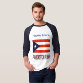 Puerto Rico Puerto Rico Flag Blau Personalisierung T-Shirt (Vorne ganz)