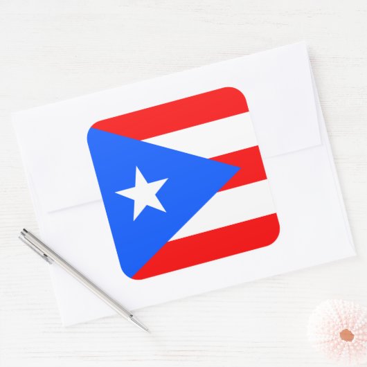 Puerto Rico Quadratischer Aufkleber (Umschlag)