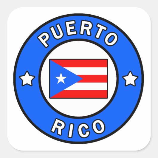 Puerto Rico Quadratischer Aufkleber (Vorderseite)