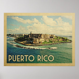 Puerto Rico Reise im Vintage-Stil Poster
