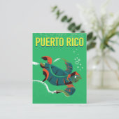 Puerto Rico Reiseplakat Postkarte (Stehend Vorderseite)