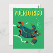 Puerto Rico Reiseplakat Postkarte (Vorne/Hinten)