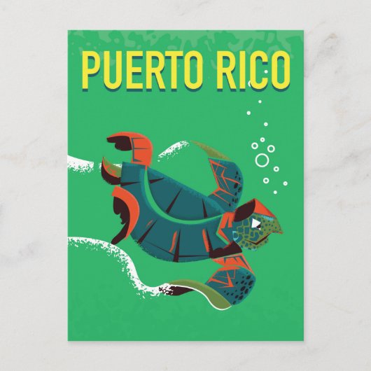 Puerto Rico Reiseplakat Postkarte (Vorderseite)