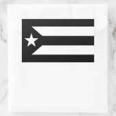 Puerto Rico Resistance Schwarz-Weiß-Flagge Rechteckiger Aufkleber (Tasche)
