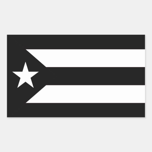 Puerto Rico Resistance Schwarz-Weiß-Flagge Rechteckiger Aufkleber (Vorderseite)