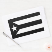 Puerto Rico Resistance Schwarz-Weiß-Flagge Rechteckiger Aufkleber (Umschlag)