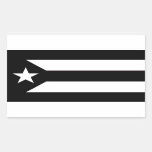 Puerto Rico Resistance Schwarz-Weiß-Flagge Rechteckiger Aufkleber