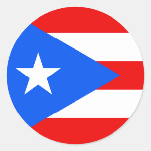 Puerto Rico/Rican Flagge. Vereinigte Staaten, USA, Runder Aufkleber