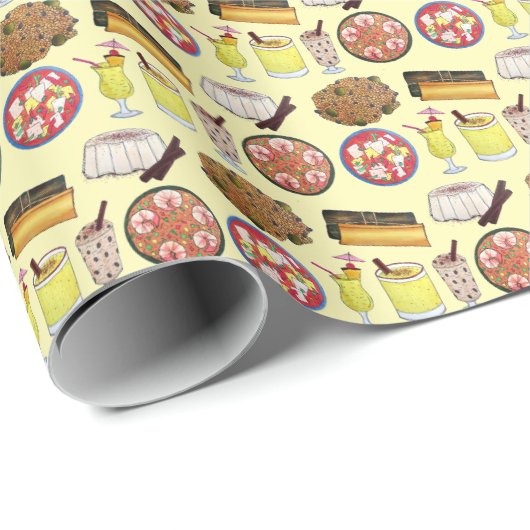 Puerto Rico Rico Rican Food Cuisine Pasteles Tembl Geschenkpapier (Rolleneckpunkt)