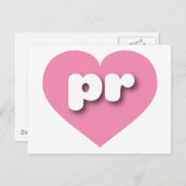 Puerto Rico Rosa Herz - I Liebe Postkarte (Vorne/Hinten)