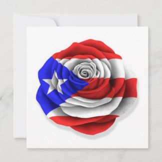 Puerto-Rico-Rose-Flag auf Weiß