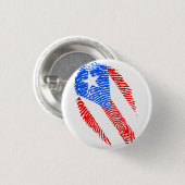 Puerto Rico, Rot, Weiß, Blau, Fingerabdruck Button (Vorne & Hinten)