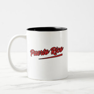 Puerto Rico Rote Typografie Zweifarbige Tasse