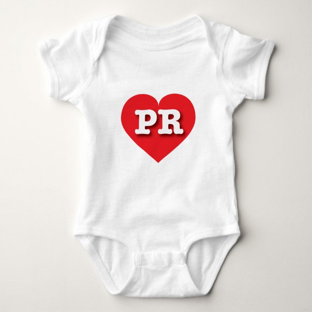 Puerto Rico Rotes Herz - I Liebe PR Baby Strampler (Vorderseite)