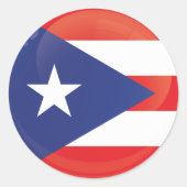 Puerto Rico Round Icon Flag Runder Aufkleber (Vorderseite)