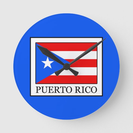 Puerto Rico Runde Wanduhr (Vorderseite)