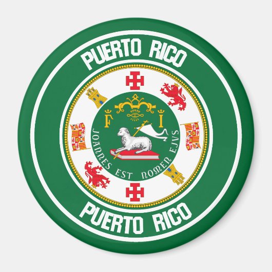 Puerto Rico RundEmblem Magnet (Vorne)